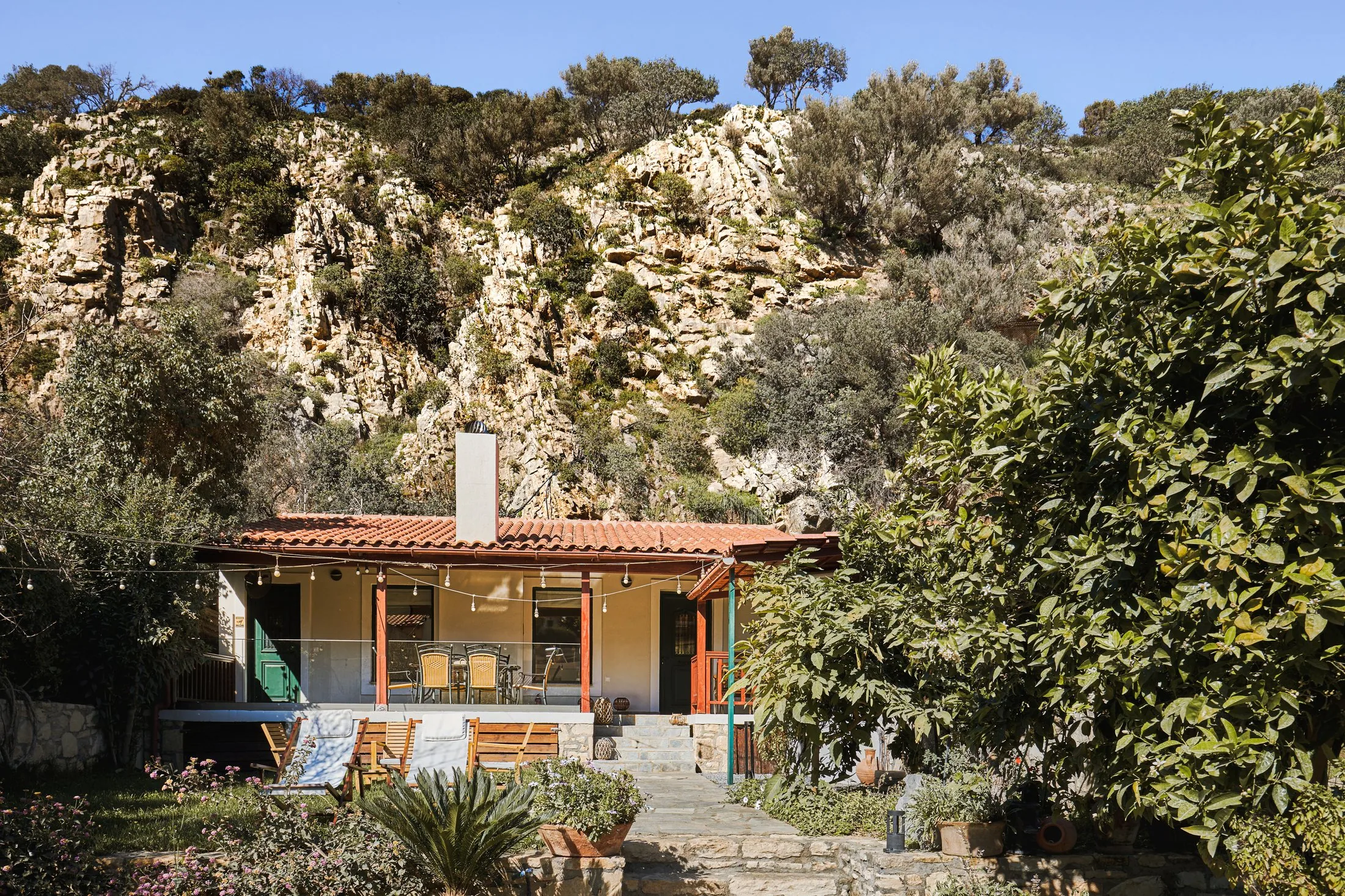 Yiamas Seaside Cottage exterior below the hills of Paleokastro Heraklion Crete Yiamas Seaside Cottage exterior below the hills of Paleokastro Heraklion Crete
